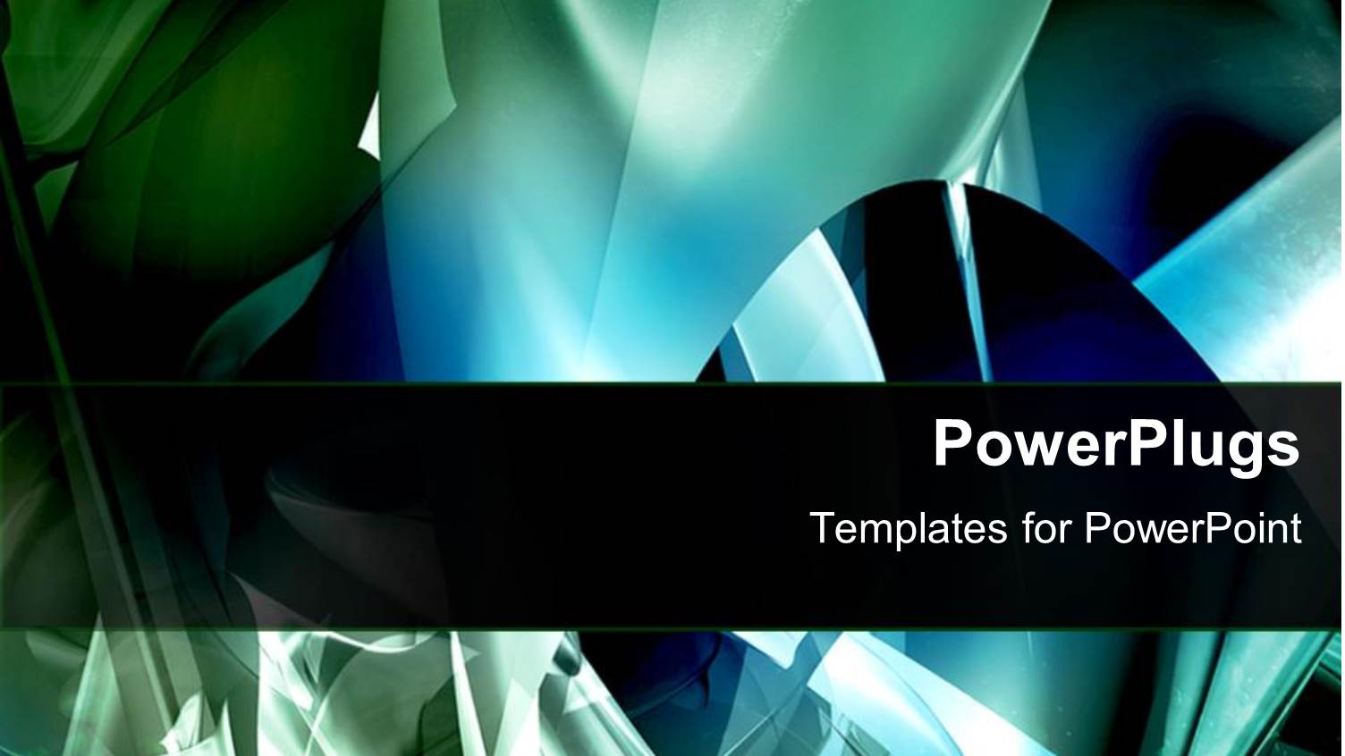 Abstract Green, Blue and Silver Objects Swirling Round Themselves