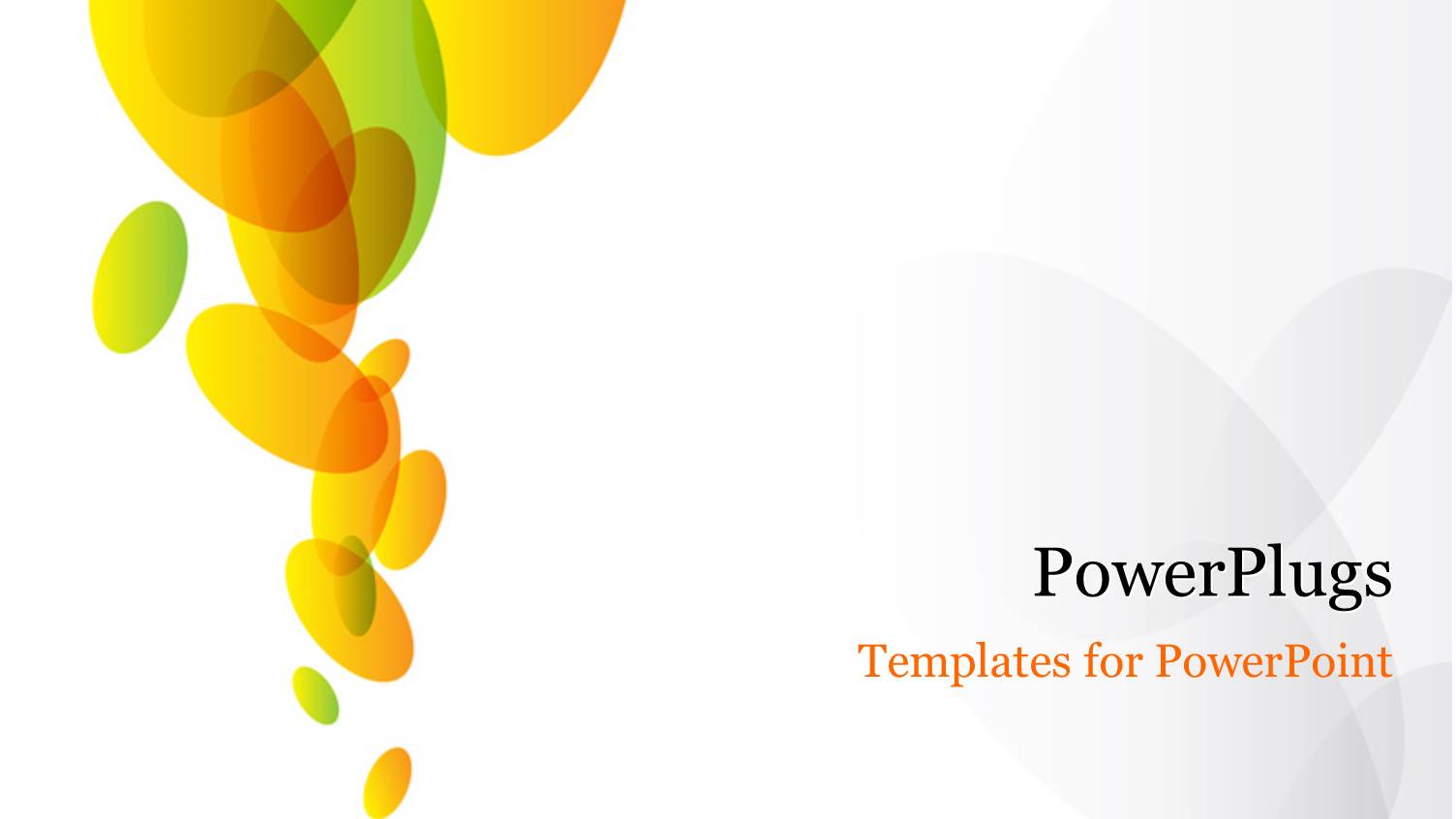 Abstract Green and Orange Ovals on White Background