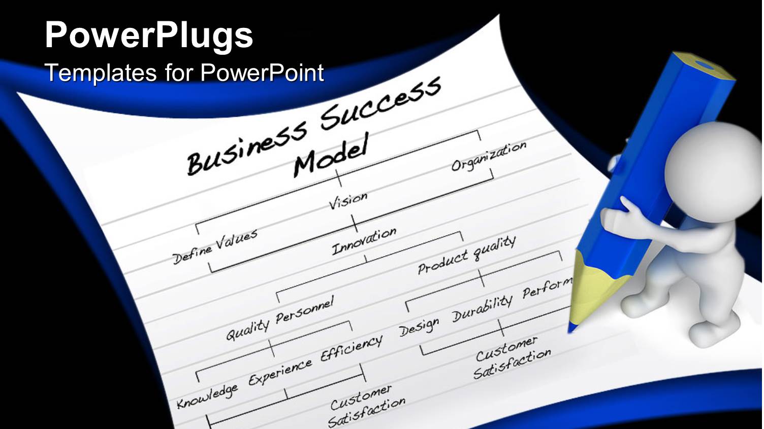 Abstract Human Object Writting a Business Success Model Using a Mighty Pencil