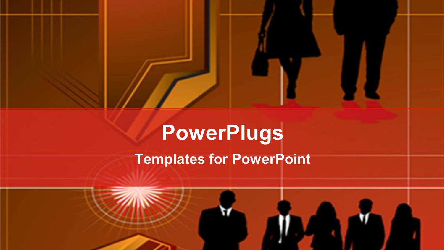 an Abstract of Lots of Business People on an Orange Background