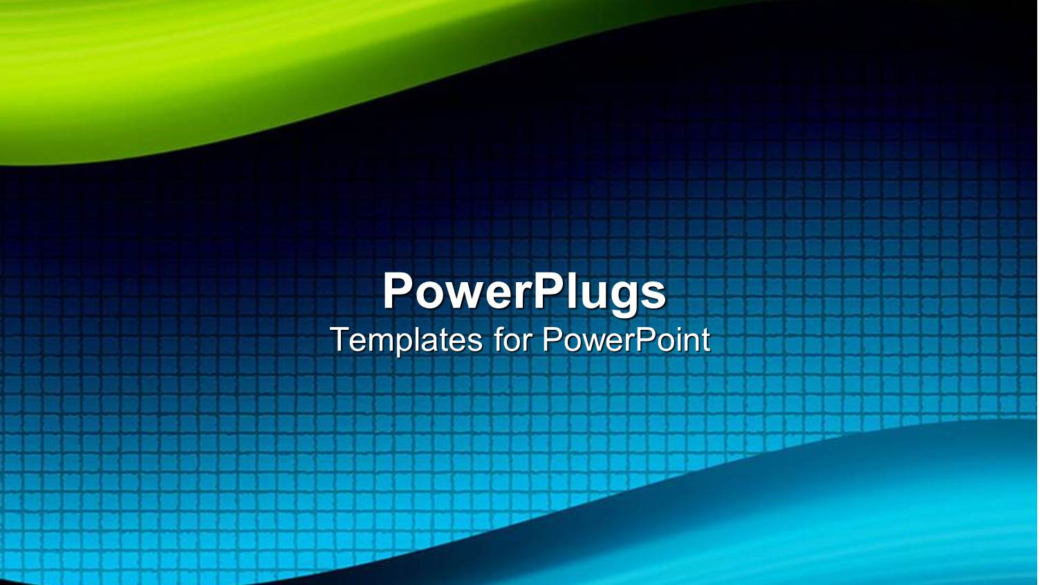 Abstract Mix of Green and Blue on Square Patterned Background Framed by Waving Bands