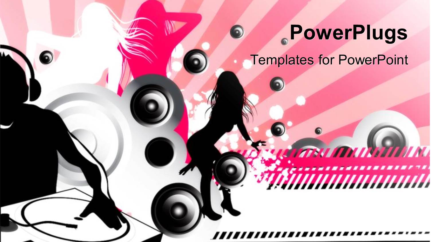 an Abstract Musical Theme Background with People and Speakers