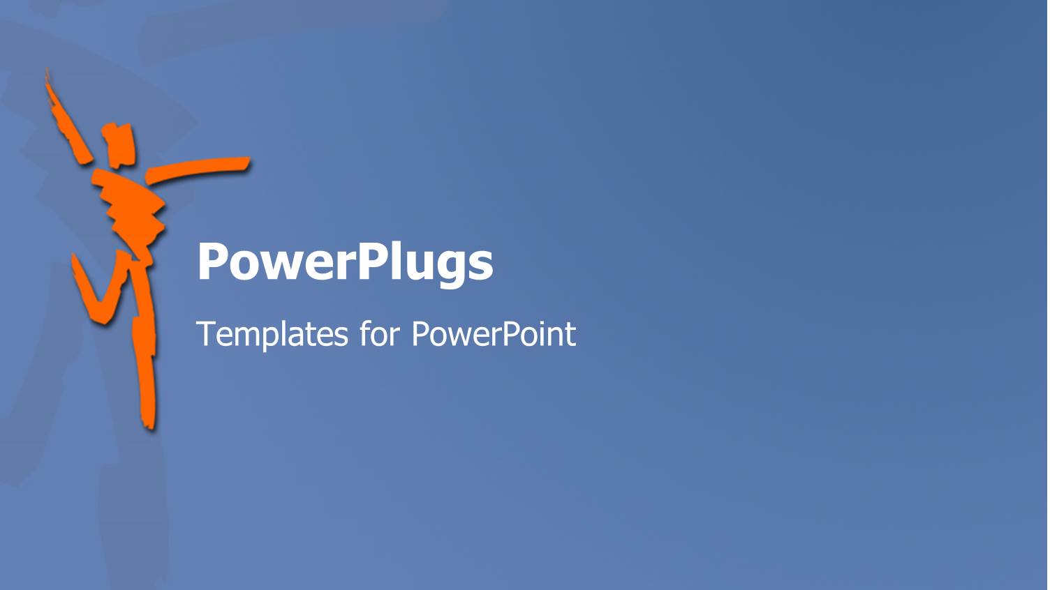 Abstract Orange Colored Human Figure on a Blue Background