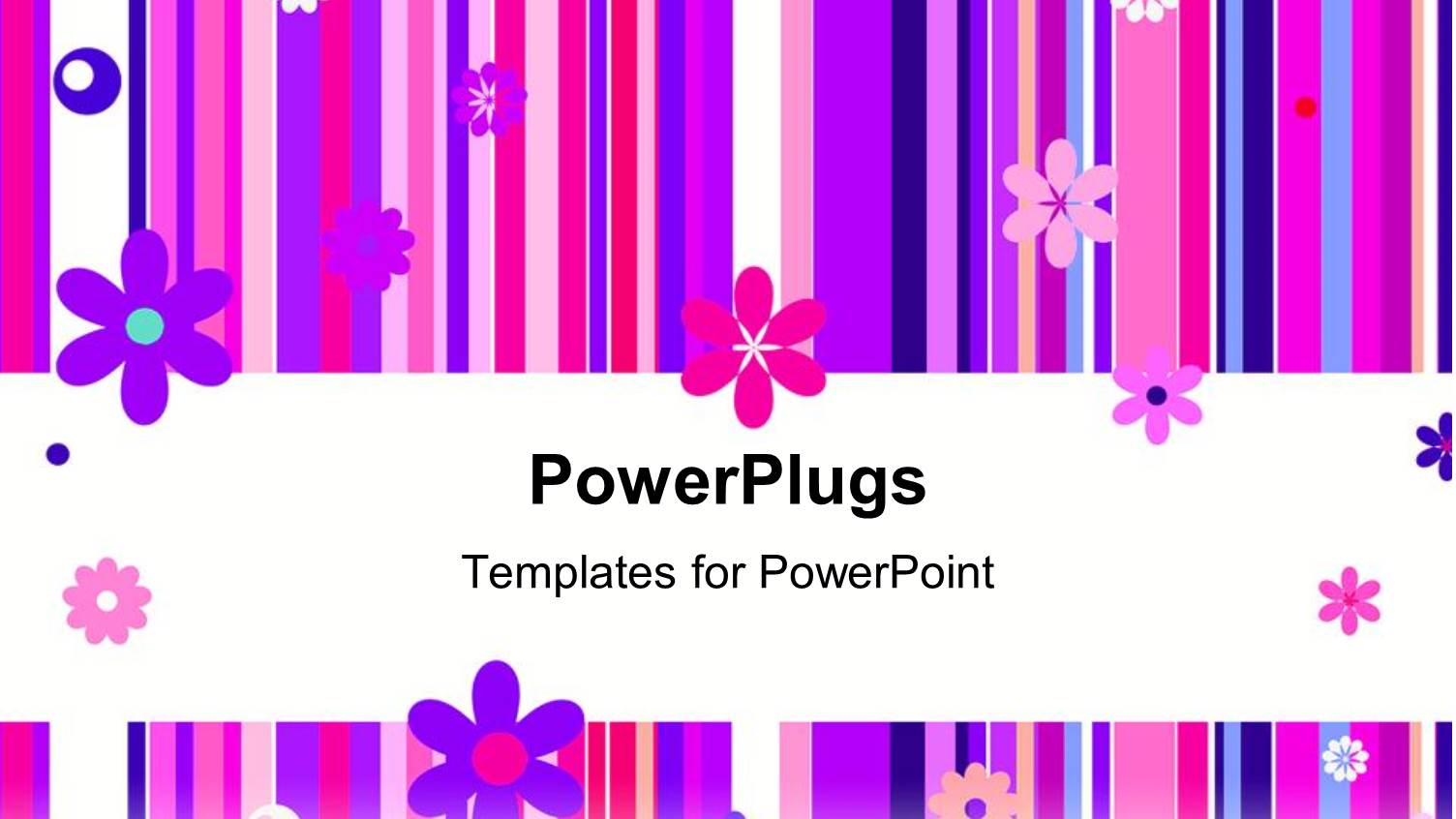 Abstract Pink, Purple, White Flowers and Stripes