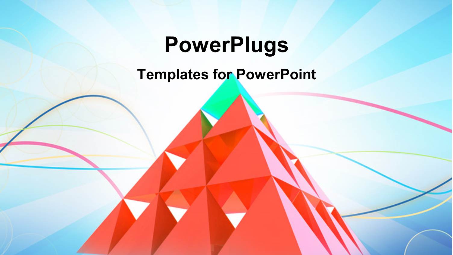 Abstract Pyramid Depicting Leadership Concept with Curves and Blue Rays