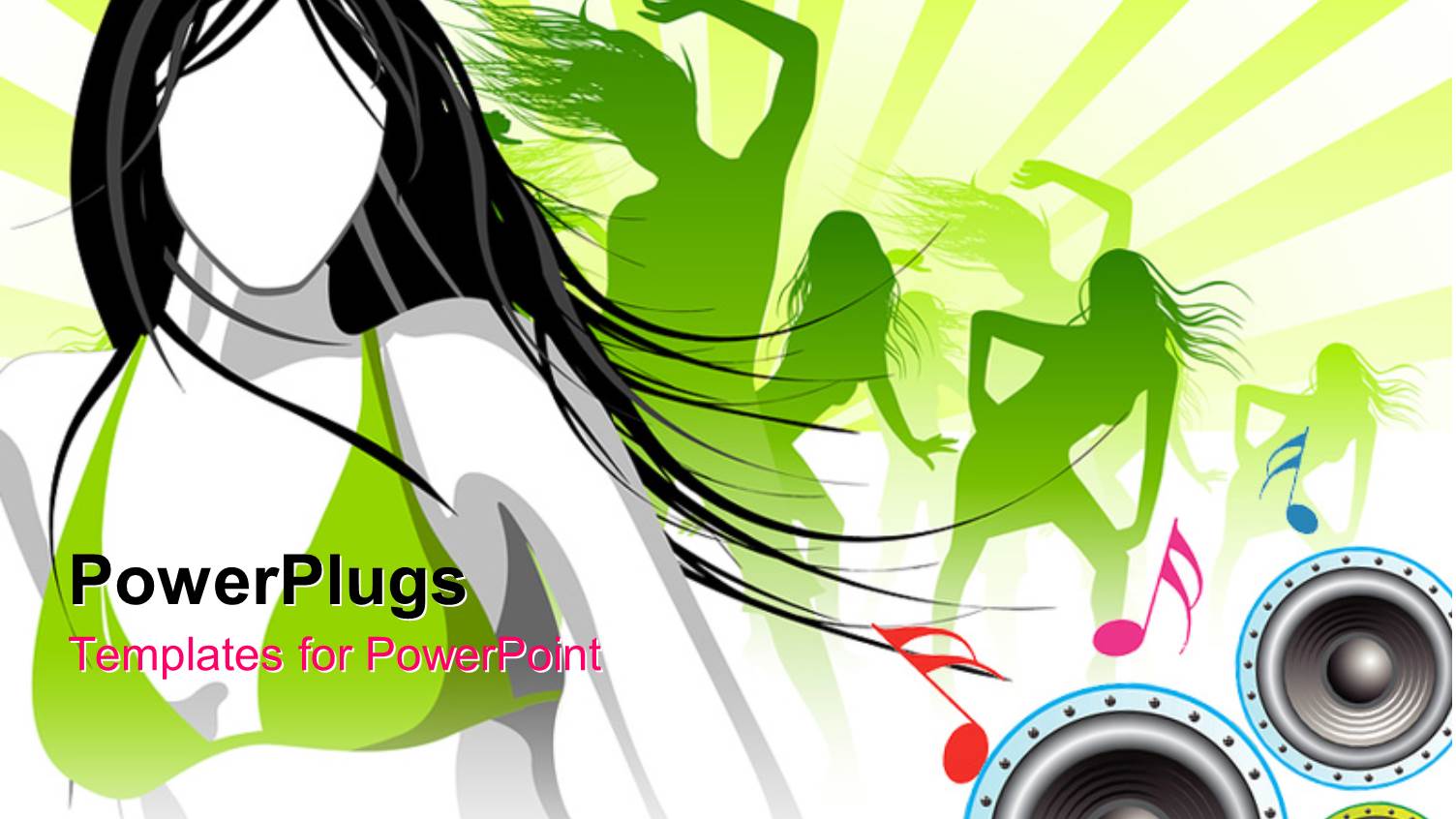 Abstract View of some Ladies Dancing Over a Music Theme