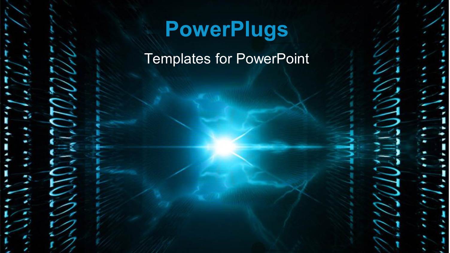 Abstract View of Lots of Binary and Shinning Blue Light