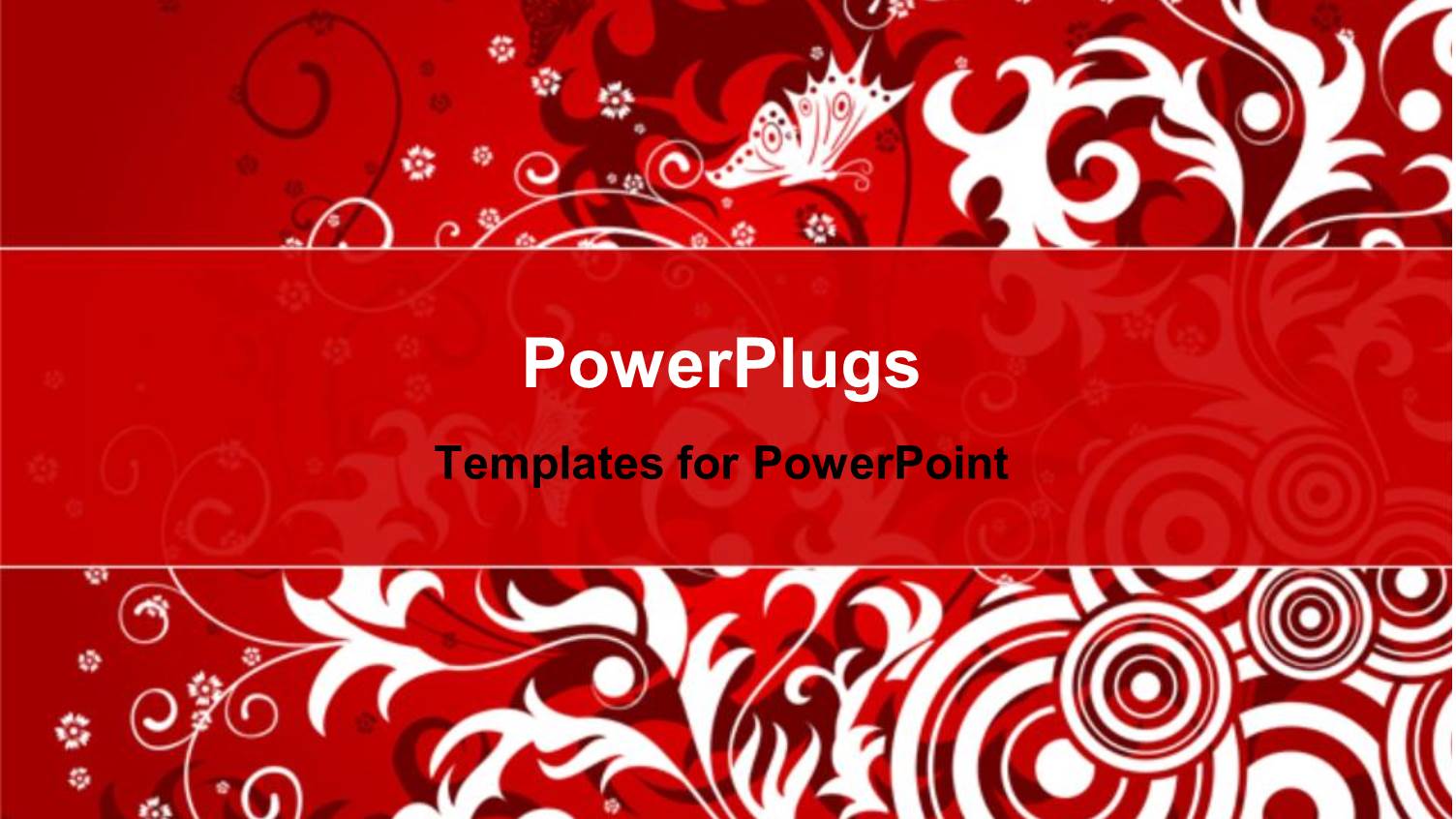 Abstract White on Red Floral and Circle Pattern