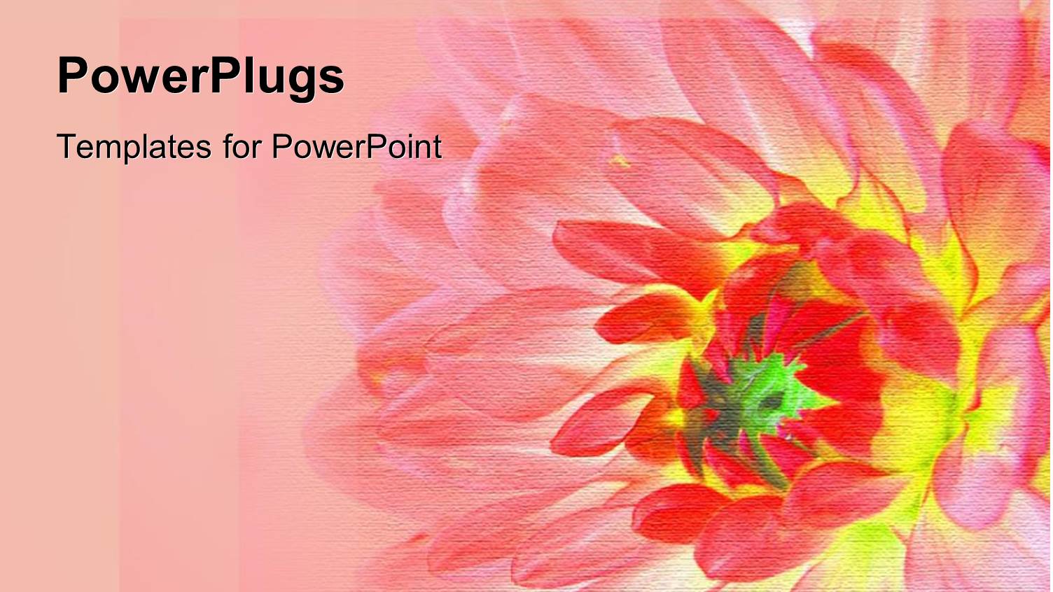 Abstract Yellow and Red Depiction of a Flower  on Pink Background