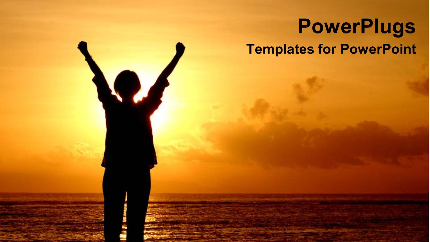 Achievement and Success Cheering Orange Sunset