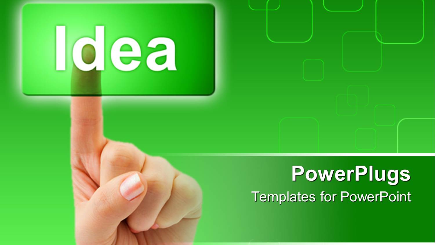 Adult Finger Clicking on a Transparent  Green Idea Tab