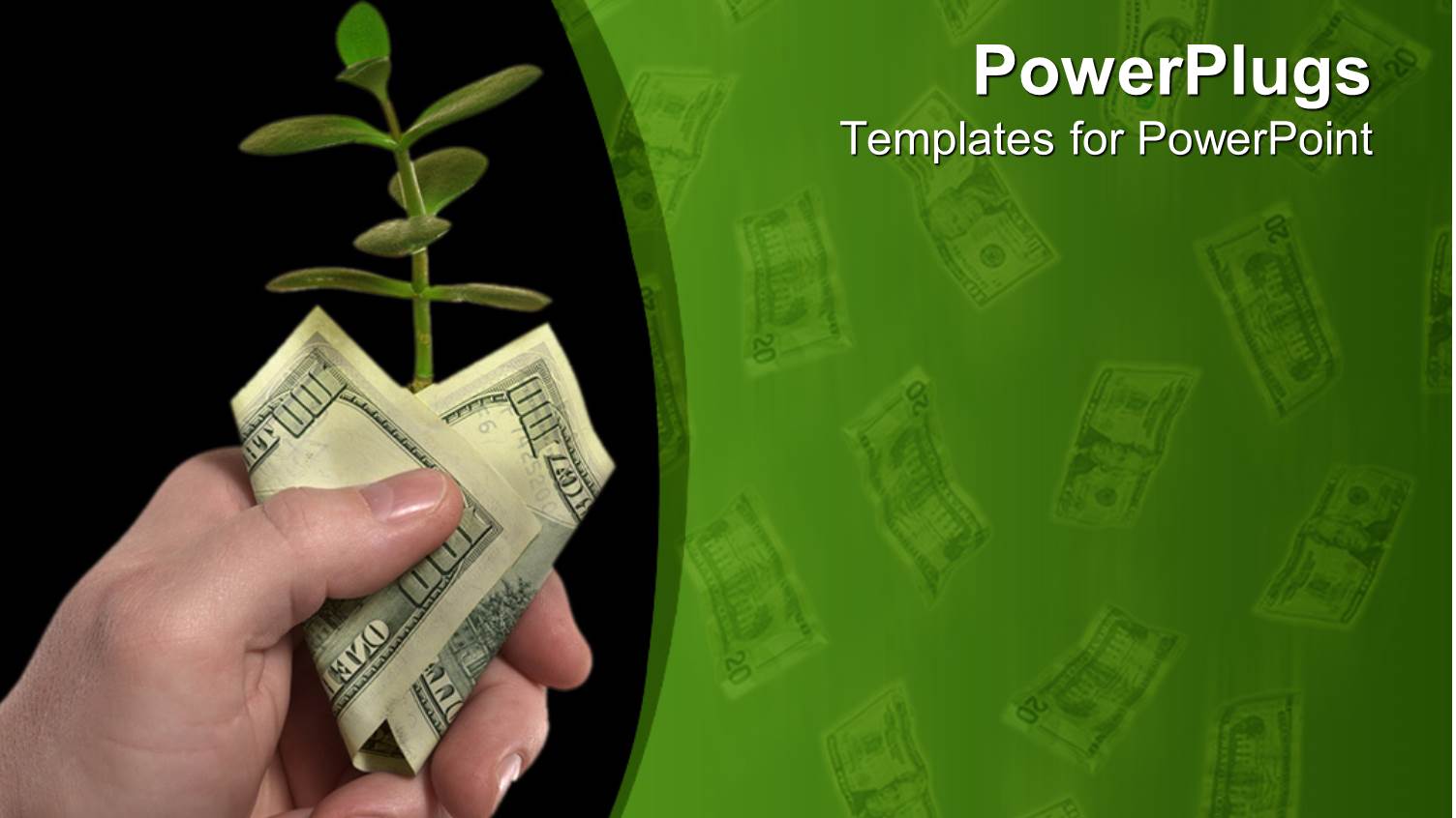 Adult Hand Holding a Dollar Bill with a Plant Sprout