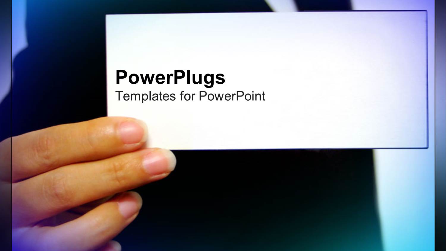 an Adult Hand Holding a Plain White Business Card