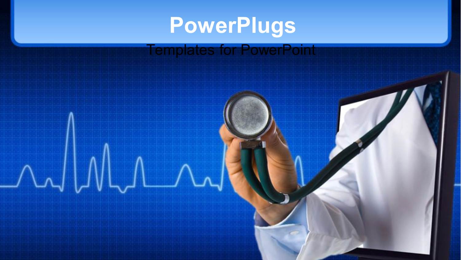 Adult Hand Out of a Laptop with a Stethoscope