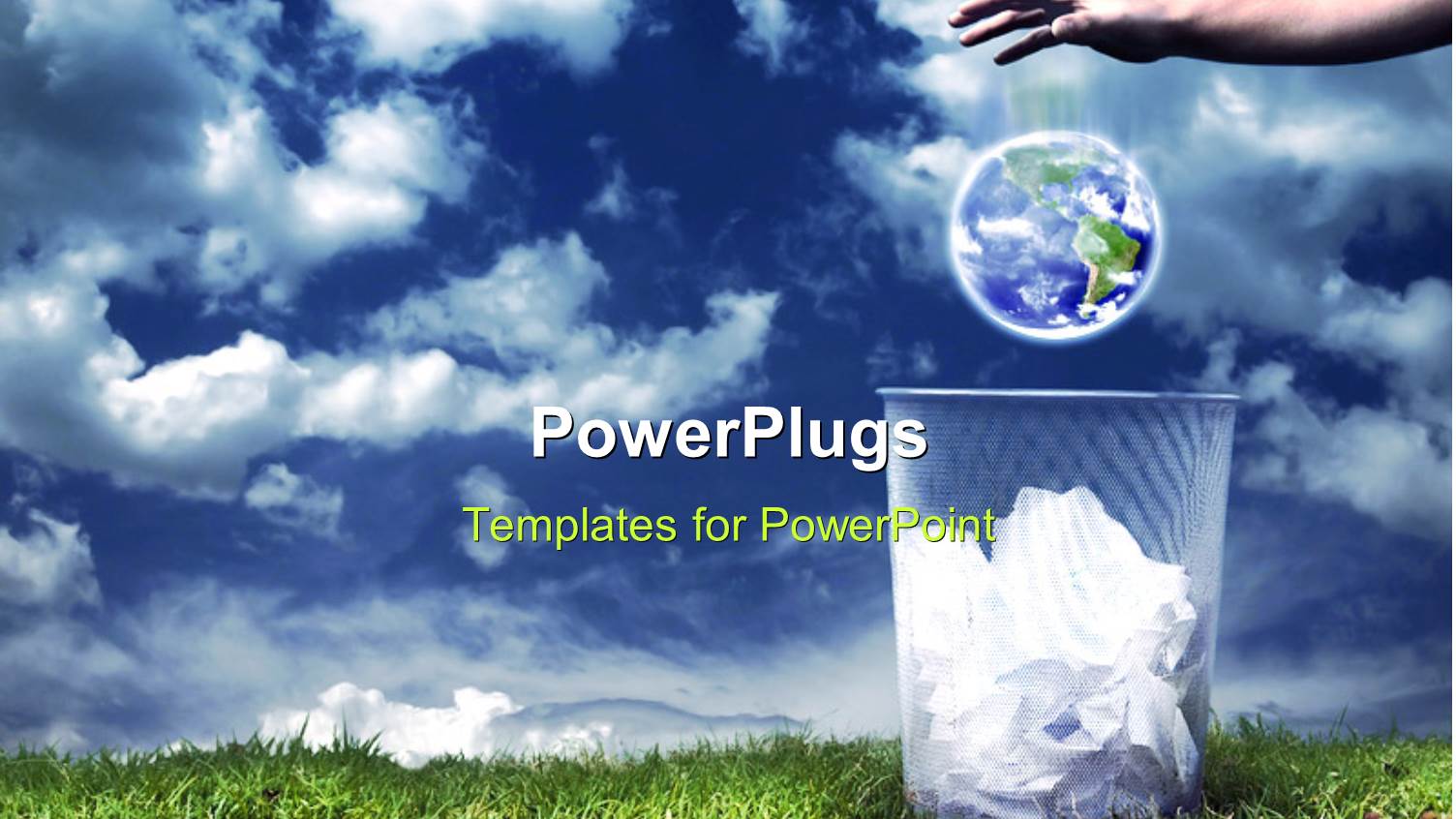 an Adult Hand Throwing an Earth Globe into a Dust Bin