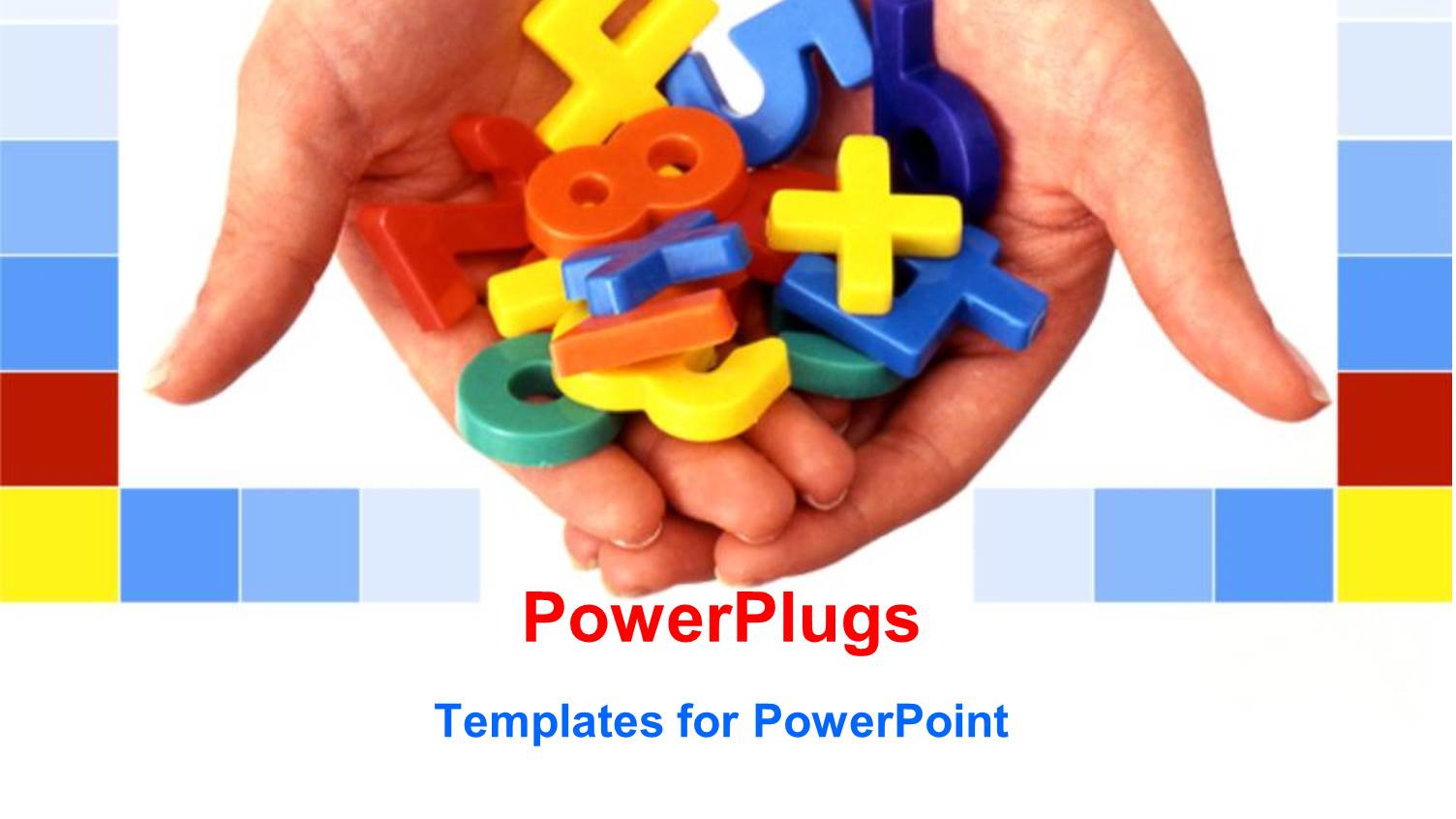 Adult Hands Holding Lots of Colorful Kids Learning Numbers