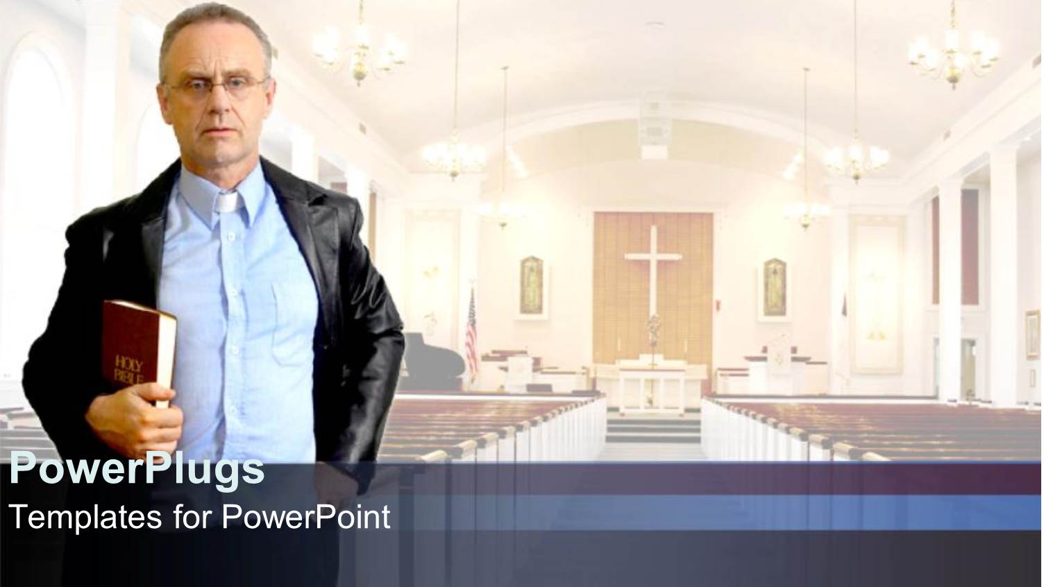 Adult Male in a Black Coat Holding a Bible