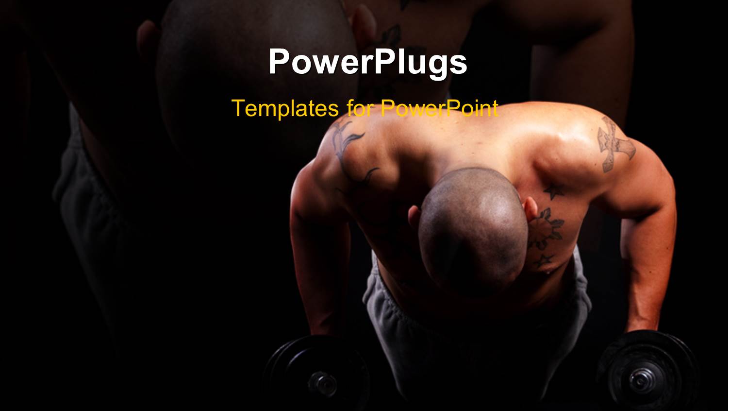 an African American Man Working Out on a Black Background