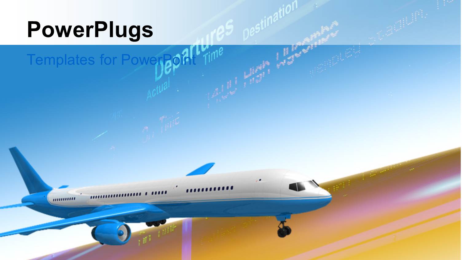 Airplane with Departure Schedule in the Background