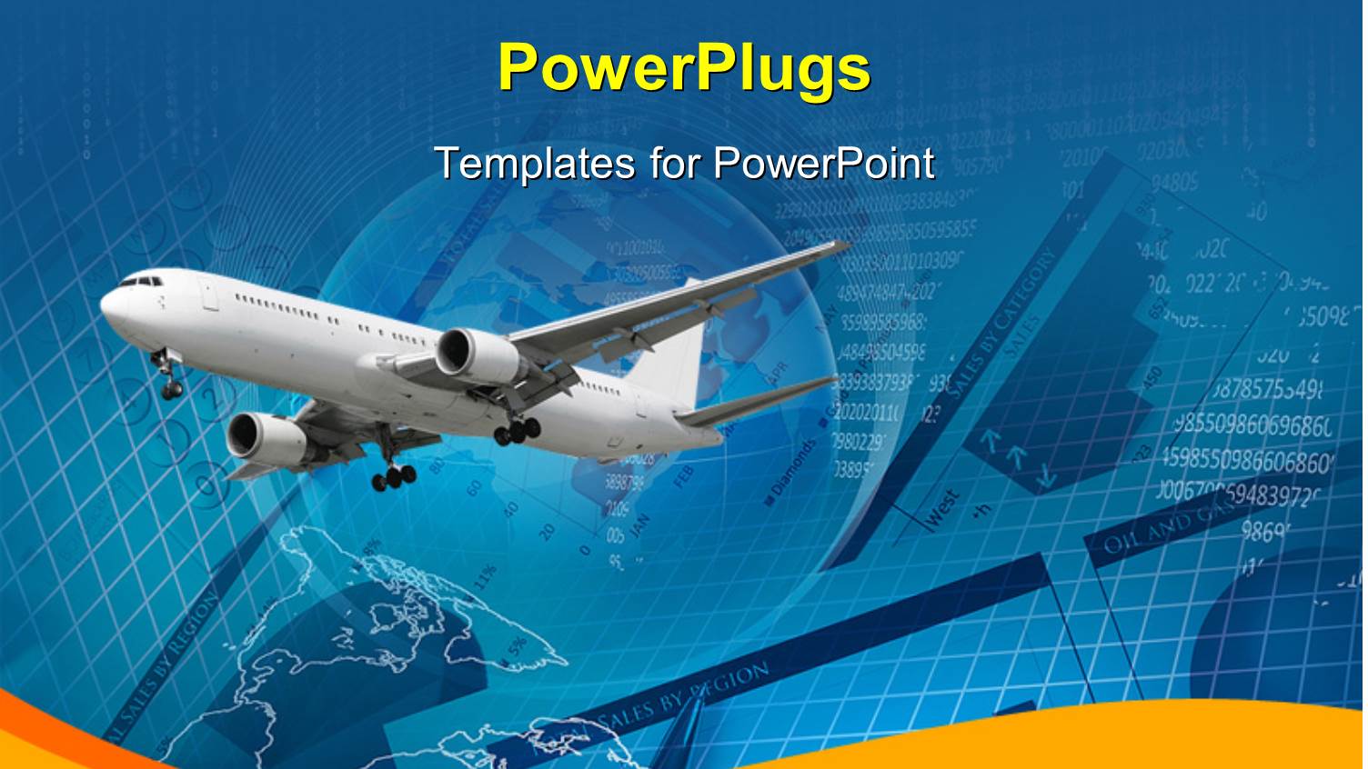 an Airplane with a Globe in the Background and Place for Text