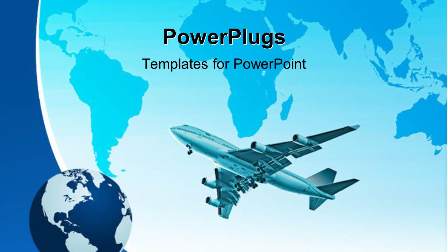 an Airplane and a Globe on a large Globe Background