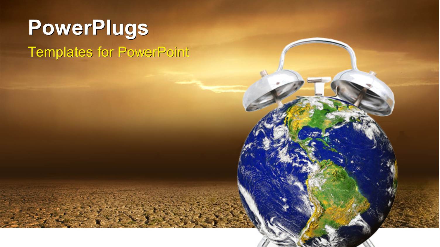 Alarm Clock Wake-up Call for the Earth with Infertile Land in Background