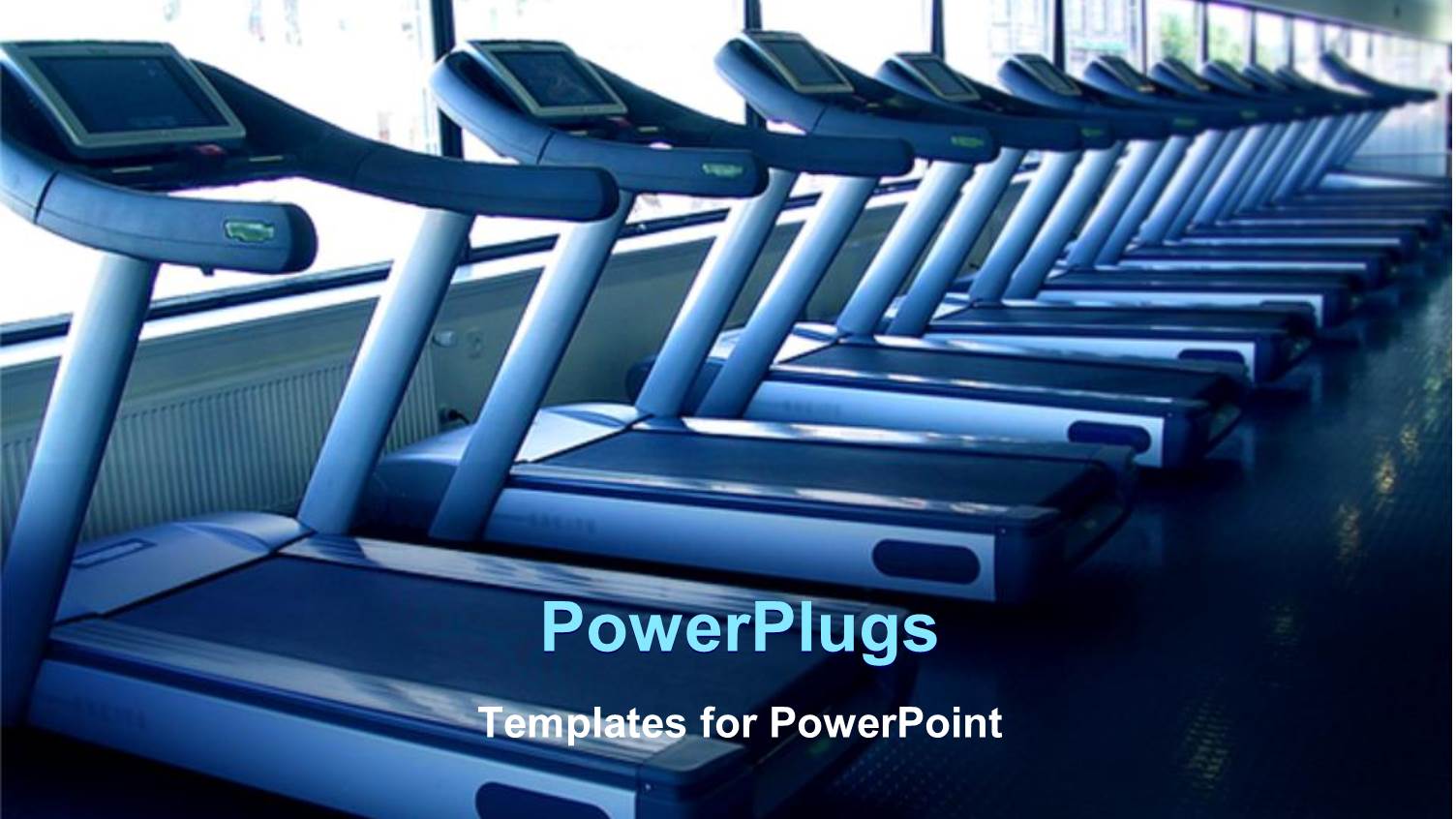 Aligned Running Bands in a Fitness Center with Windows