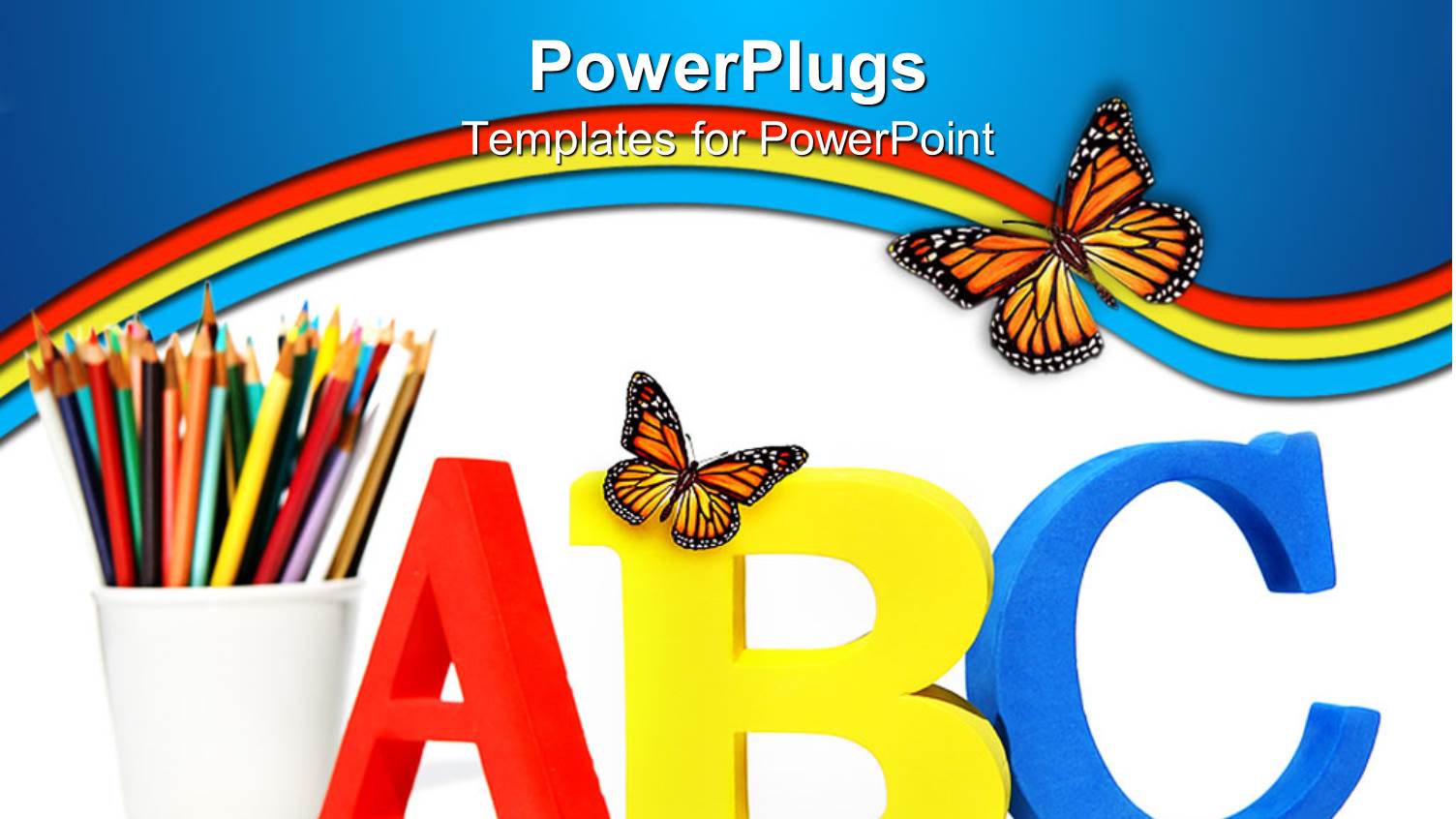 the Alphabetic Representation Along with Butterflies in the Background