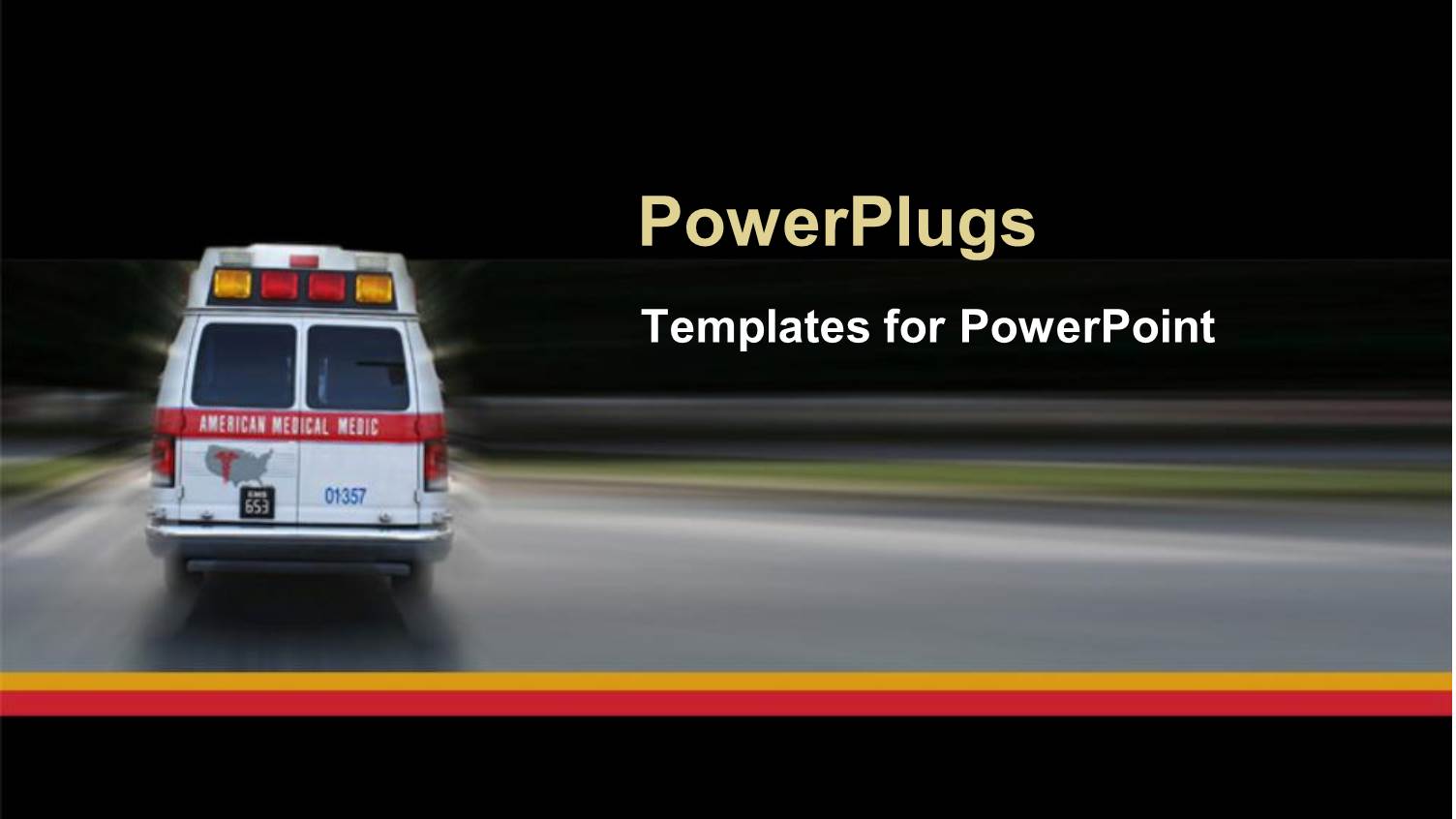 Ambulance Going to Hospital for Emergency at Night Black Background