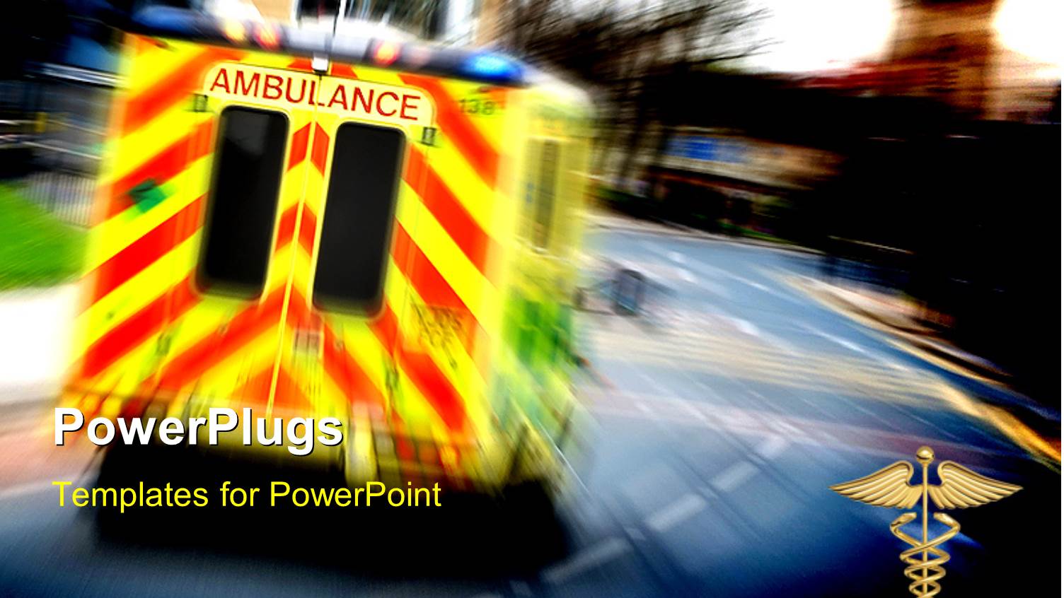 an Ambulance on the Road with Blurred Background