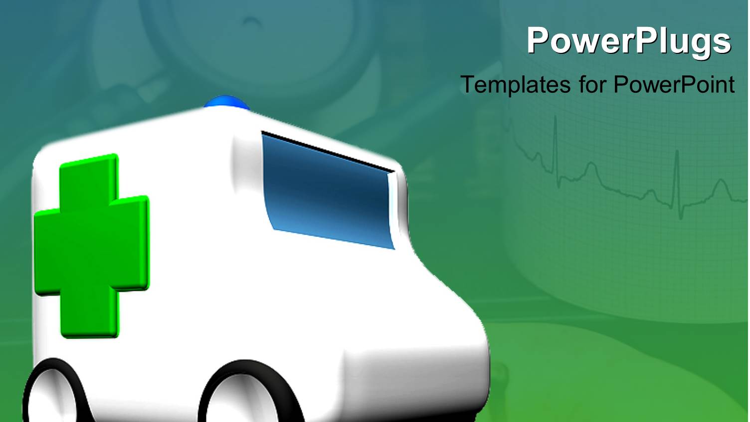 an Ambulance Travelling with Greenish Background