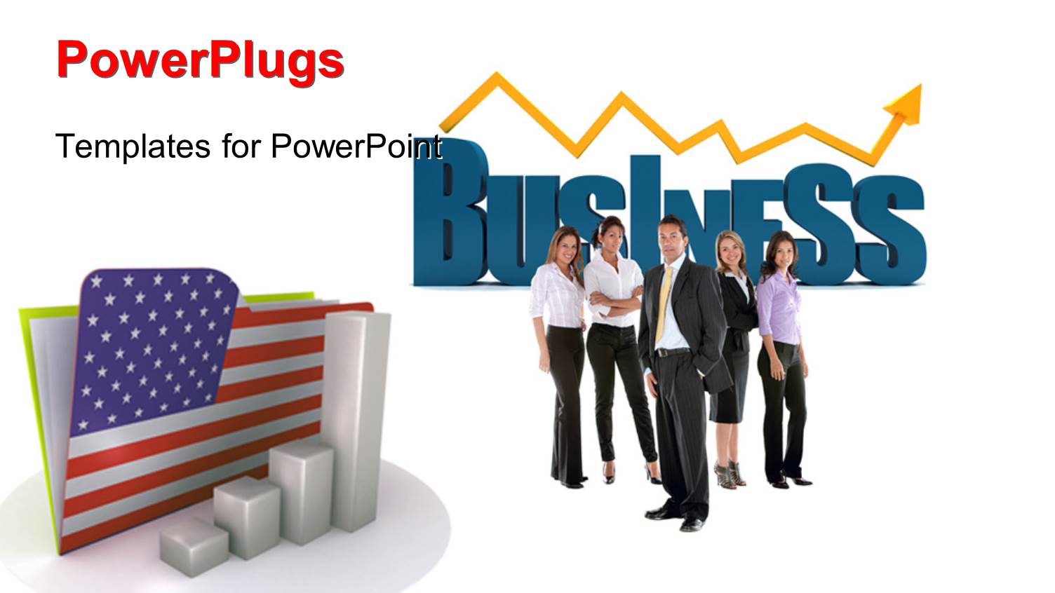 a Number of Professionals with an American Flag