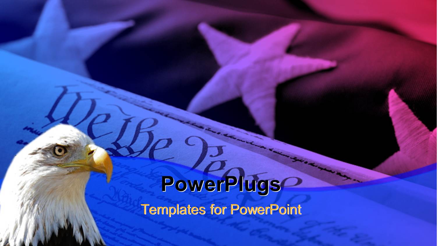 American Eagle Looks on Over the United States of America Flag