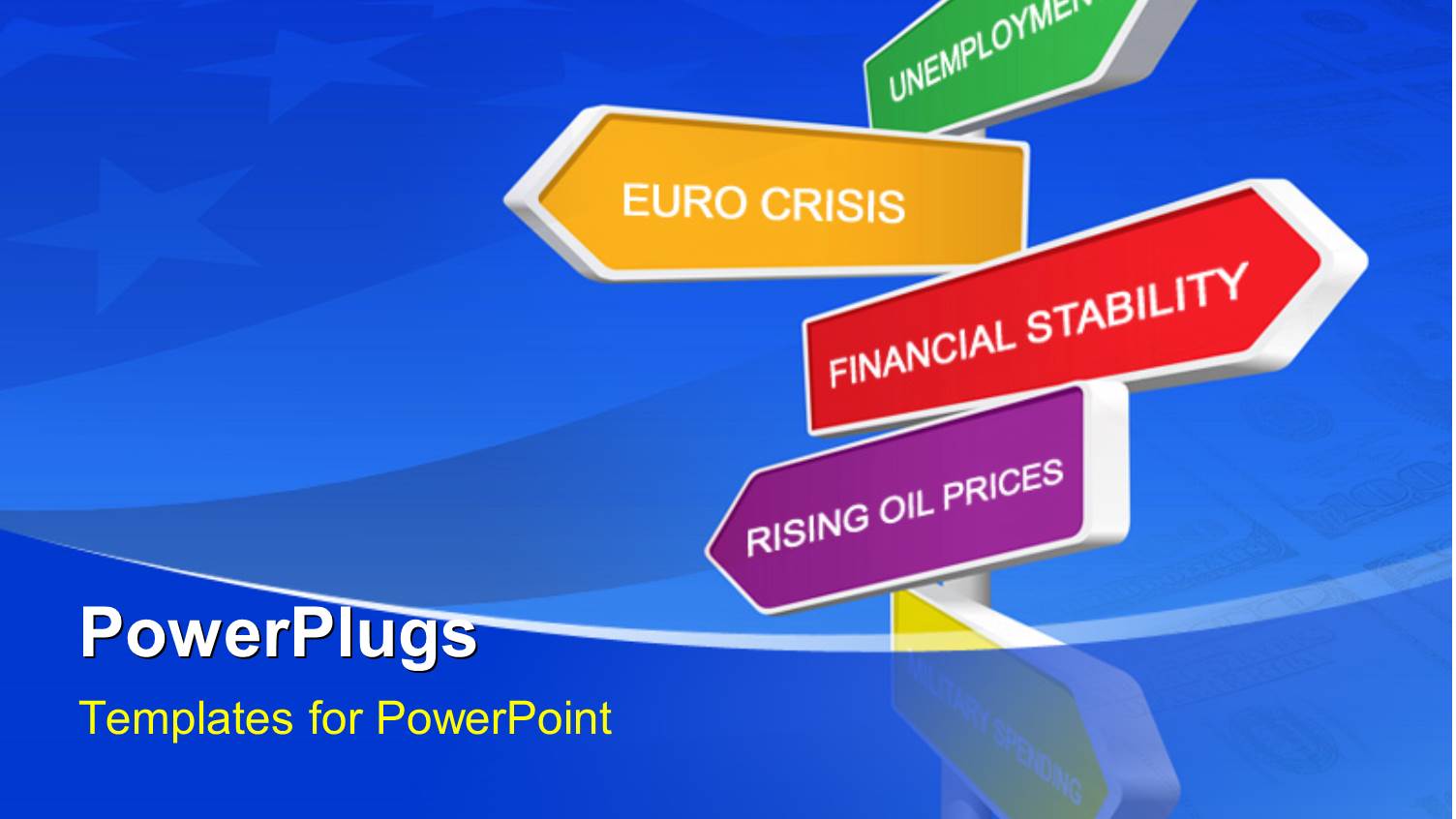 American Flag in Background with Colorful Crisis Signpost 