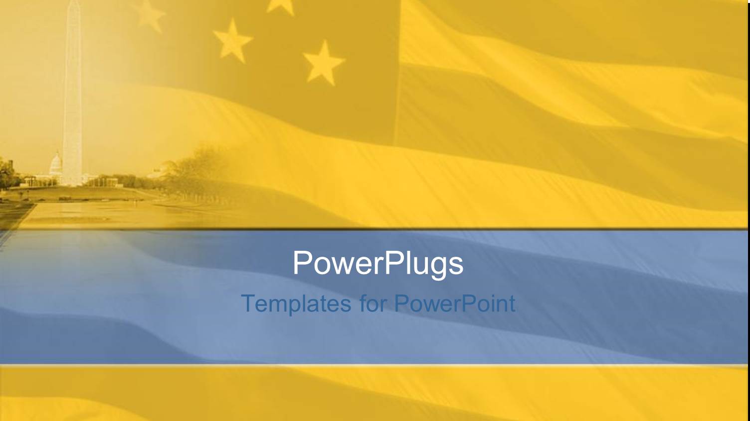 American Flag in Background with Famous Washington Building in Distance