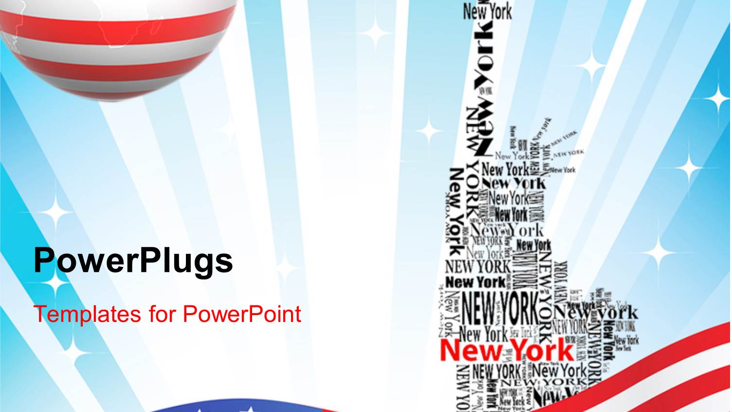 American Flag Over Abstract Background with New York Forming Statue of Liberty