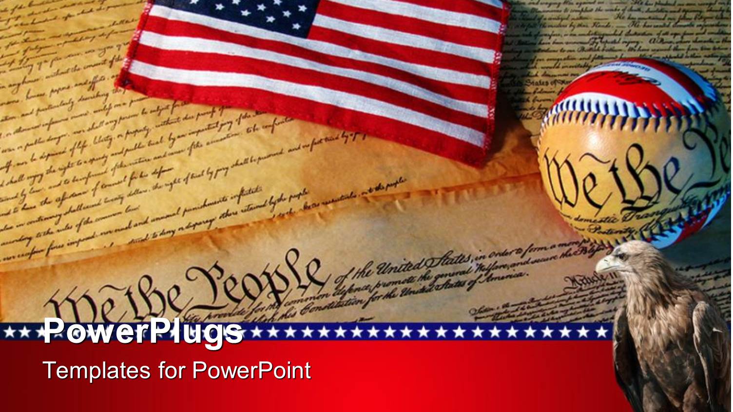 American Flag Sitting on the Constitution of the United States of America