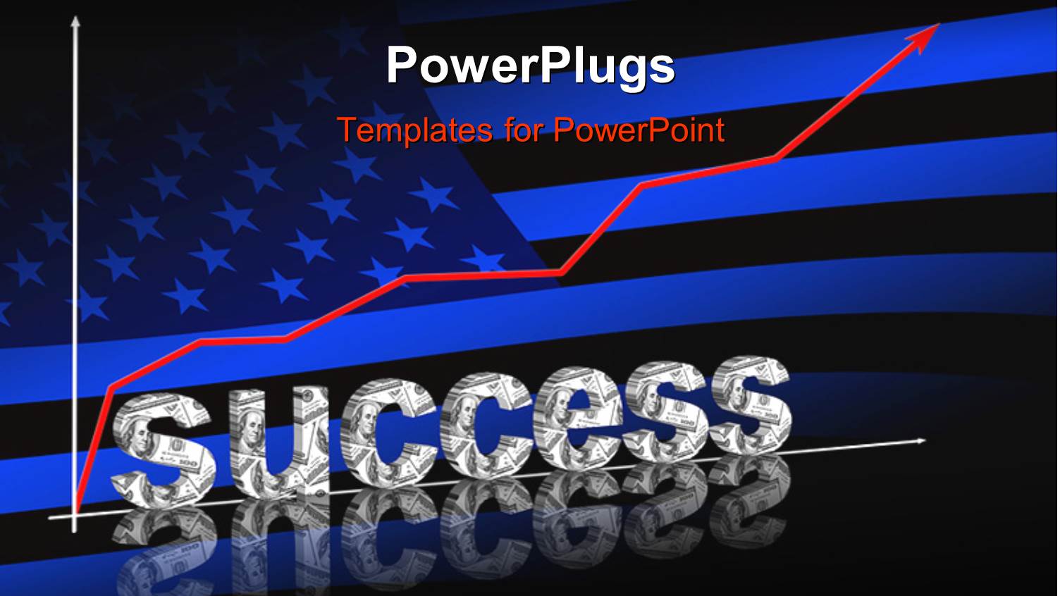 an American Flag with the Word Success in Front