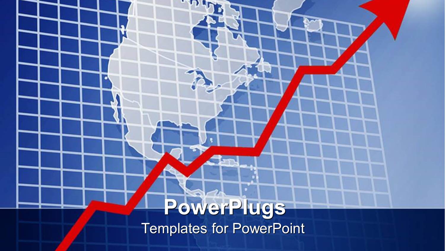 American Map on a Blue Chart with a Red Arrow