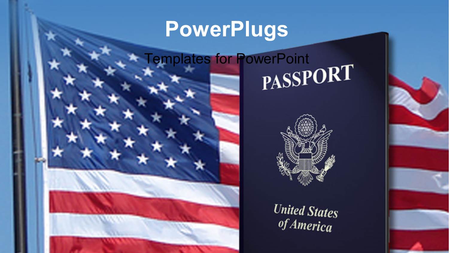 American Passport with Highlights and American Flag with Blue Color