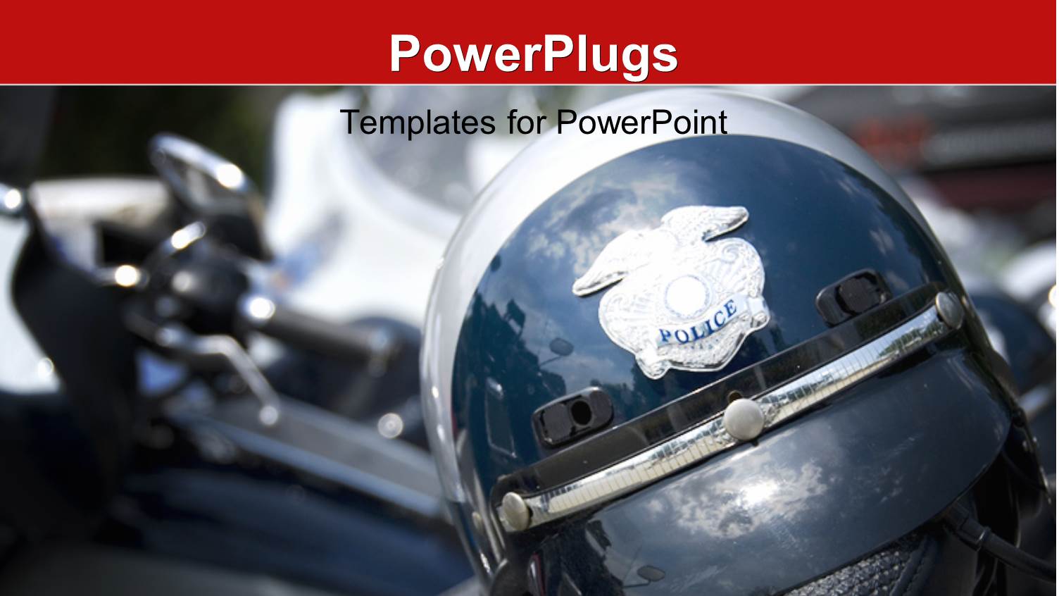 American Police Helmet on the Saddle with the Motorcycles