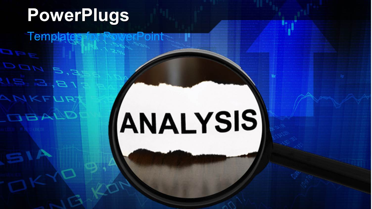 Analysis Concept where a Magnifying Glass Analyzing Financial Data in the Backdrop
