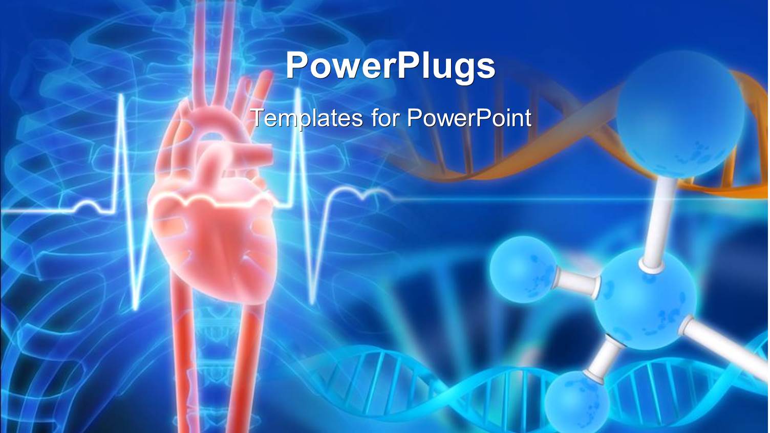 Anatomy Depiction of a Human Heart with DNA and Molecular Sturcture