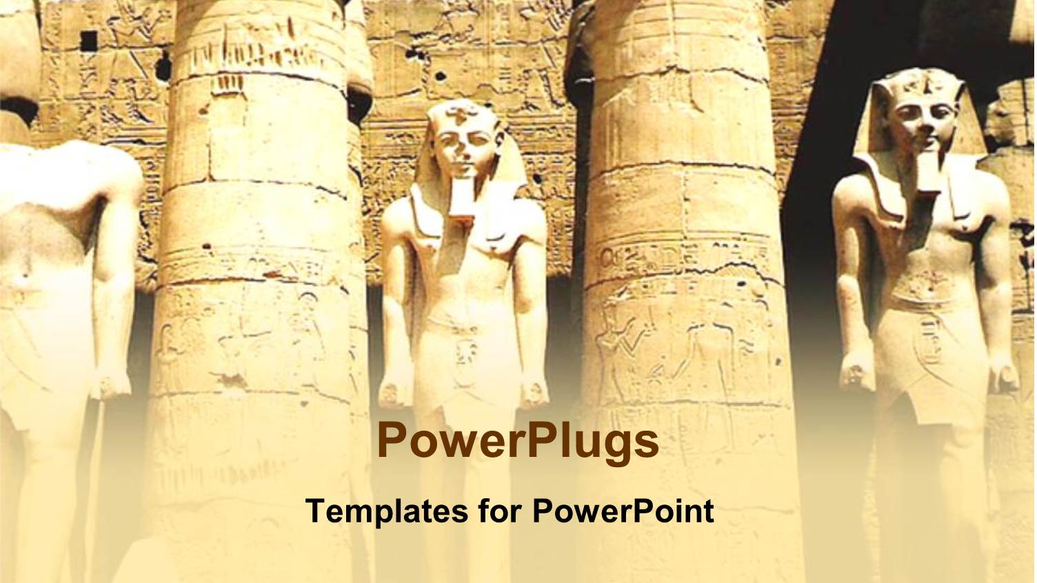 Ancient Egyptian Pharoah Statues with Columns, Ruins, Archaeology, Egypt