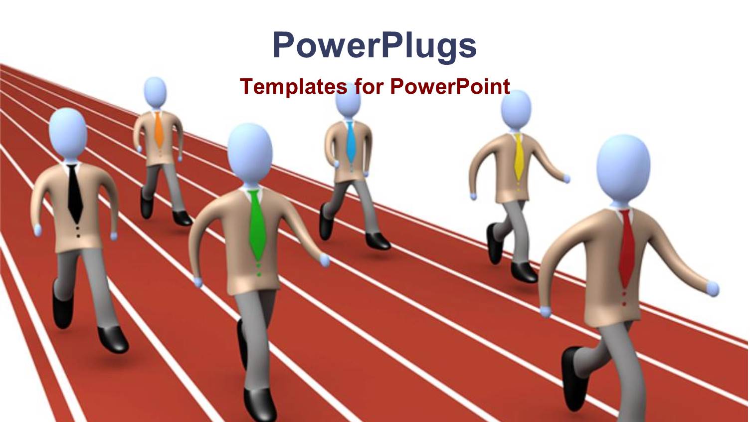 Animated Blue Corporate Looking Human Figures on Race Tracks