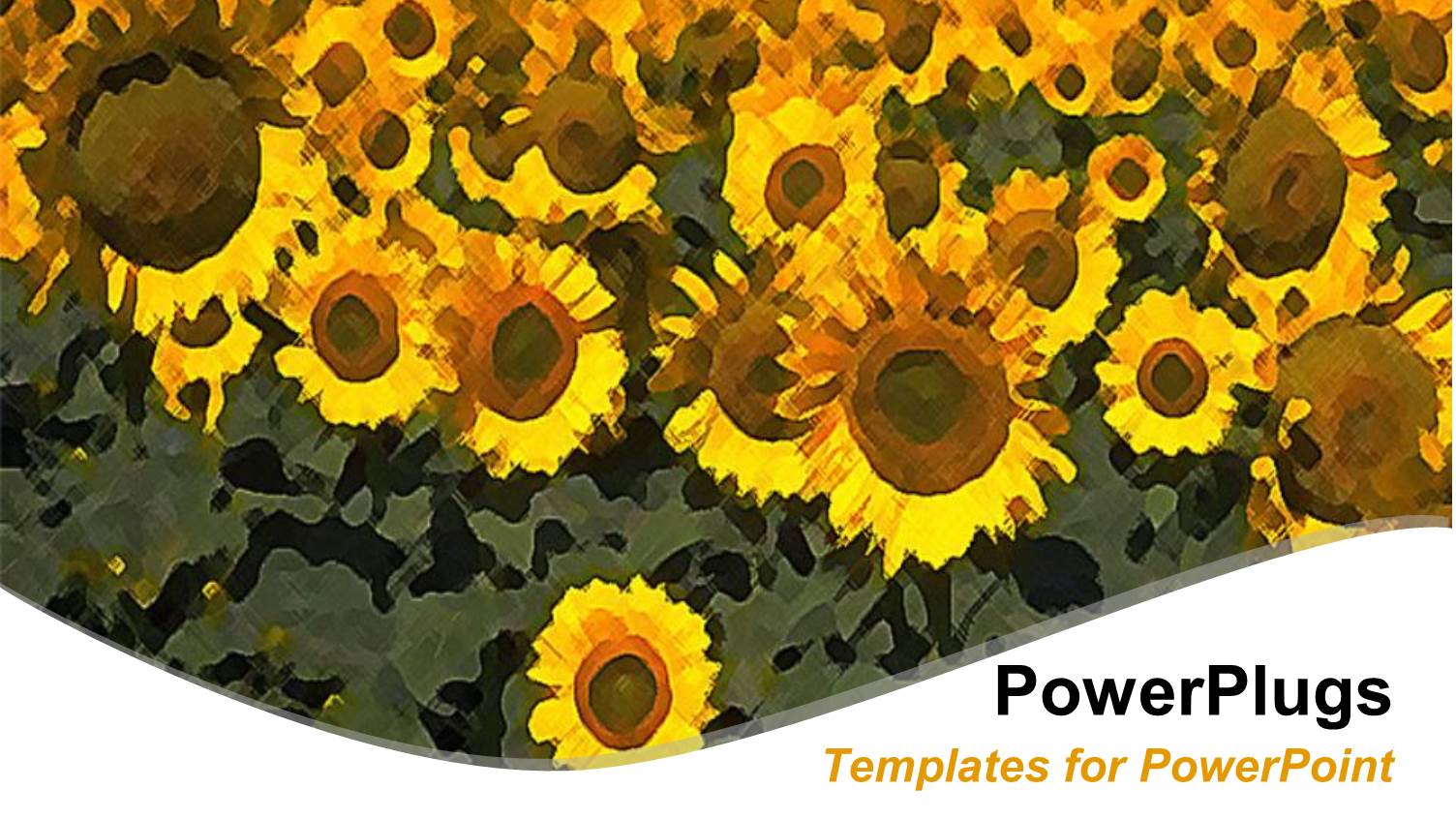Animated Blurry Depiction of a Lot of Sun Flowers