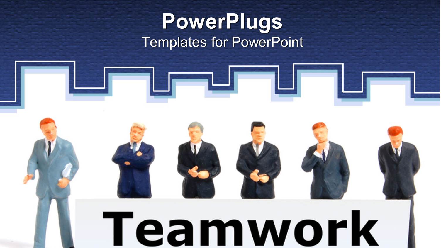 Animated Depiction of Business Men Holding the Text TEAMWORK
