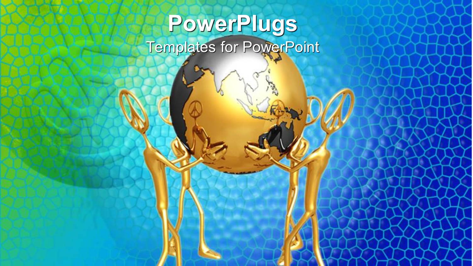 Animated Depiction of Four Gold Colored Humans Holding a Globe