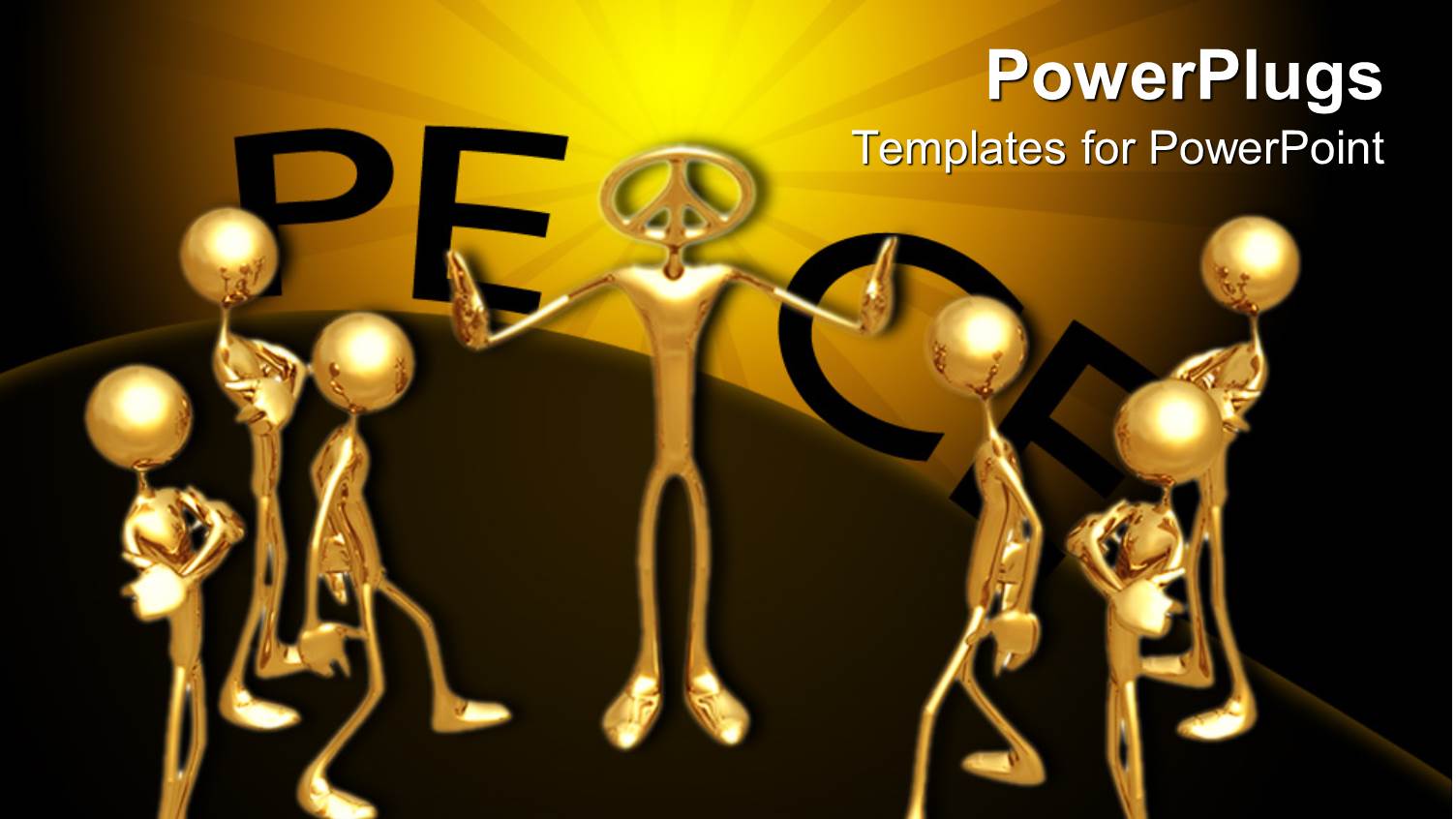 Animated Depiction of Golden Colored Human Figures on a Brown Background