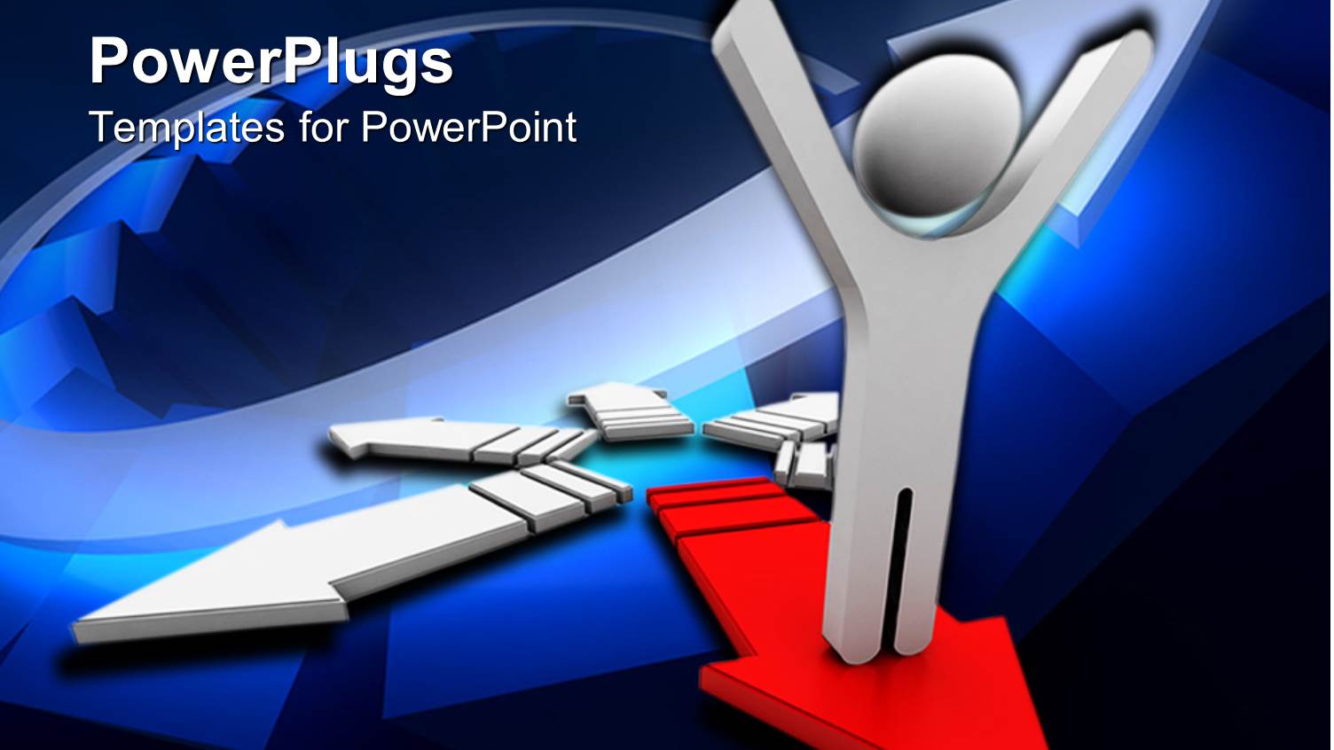 Animated Depiction of a Human Raising his Hands and Arrows